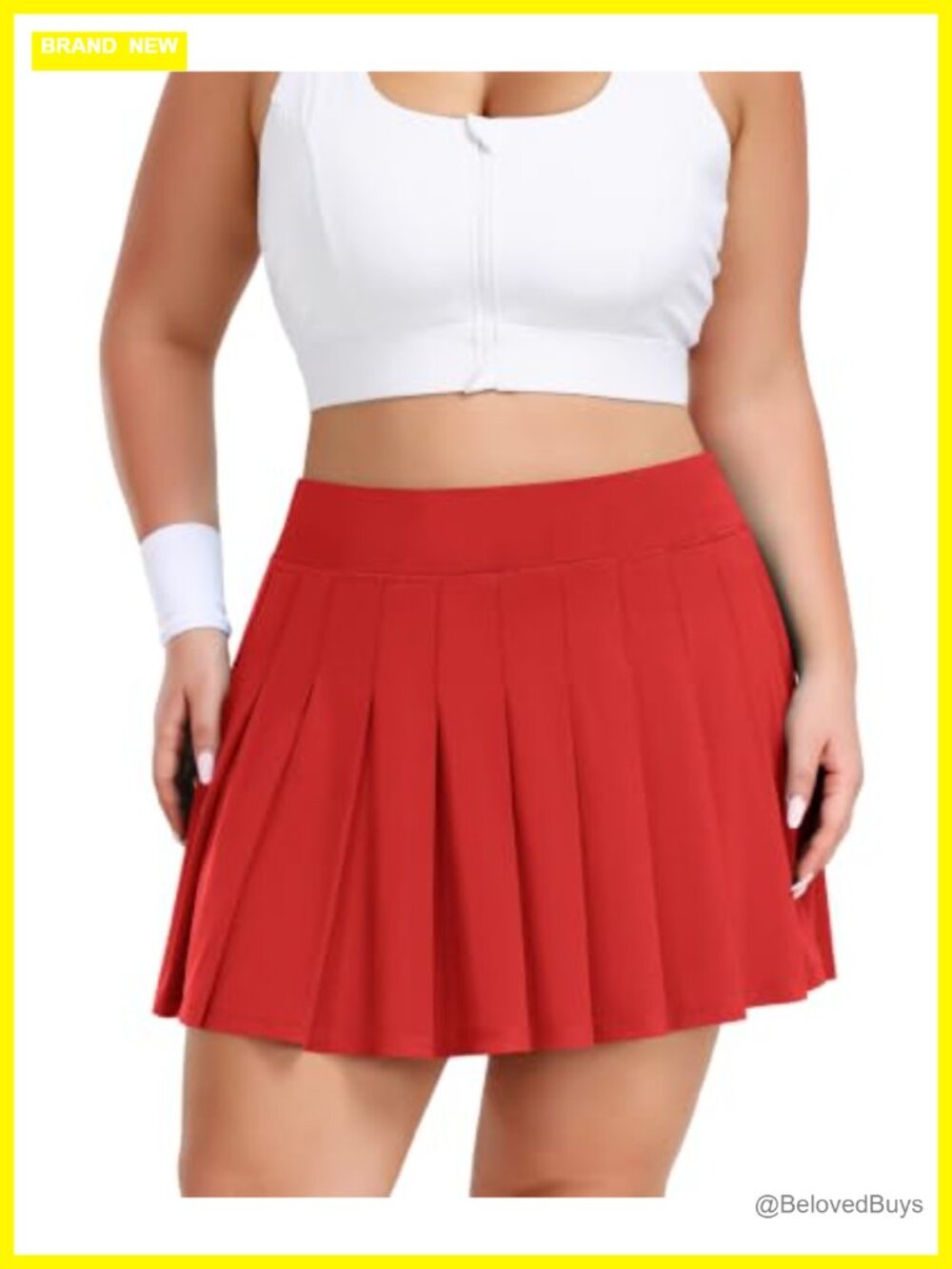 Plus Size Pleated Tennis Skort High Waist Golf Skort with Pockets